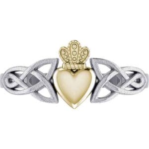 Silver and Gold Irish Claddagh Ring
