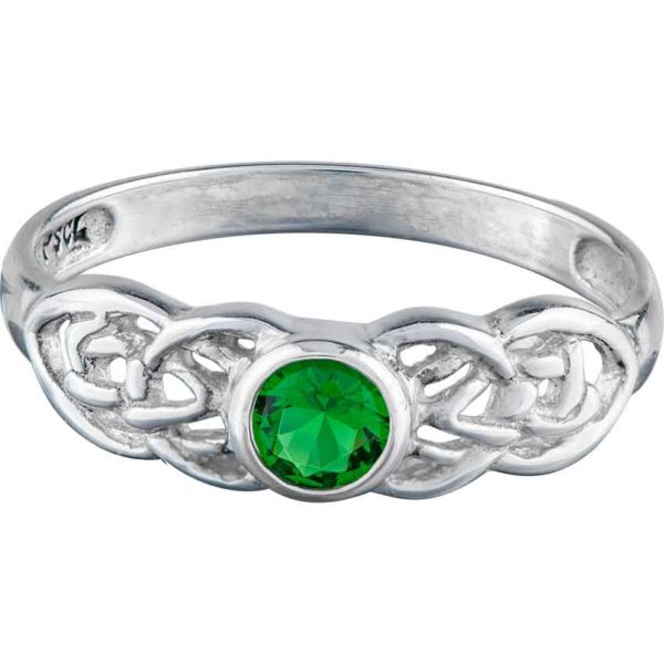 Celtic Knot Round Gemstone Ring