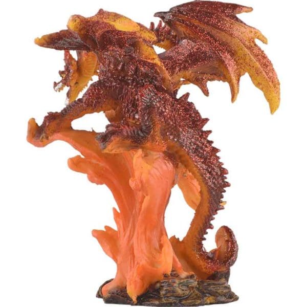 3 Headed Fire Dragon Statue
