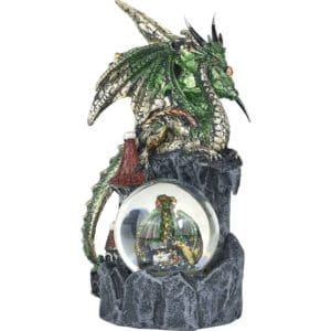 Green Dragon on Castle Snow Globe