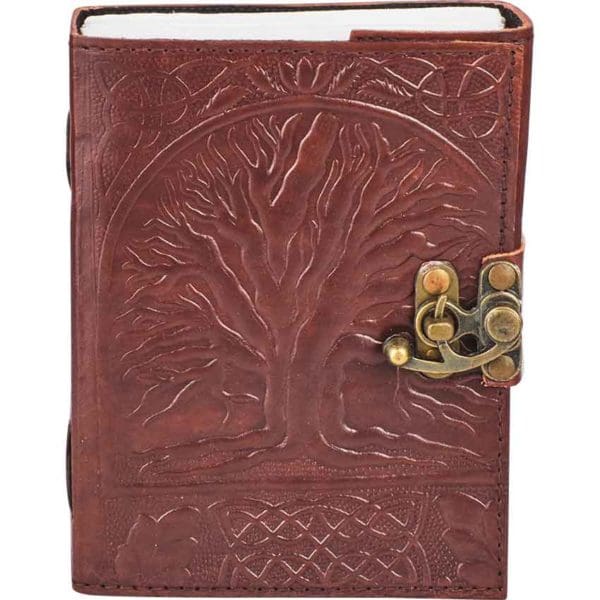 Leather Embossed Tree Of Life Journal With Lock