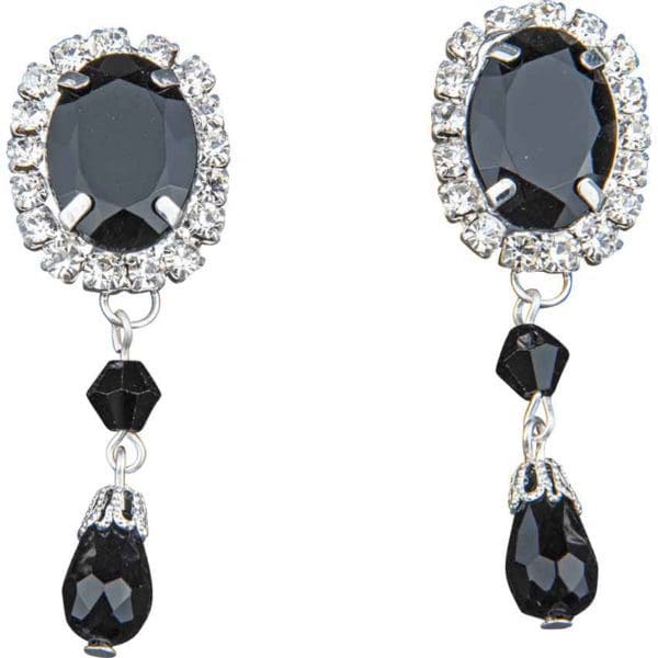 Dark Queen's Crystalline Necklace and Earring Set