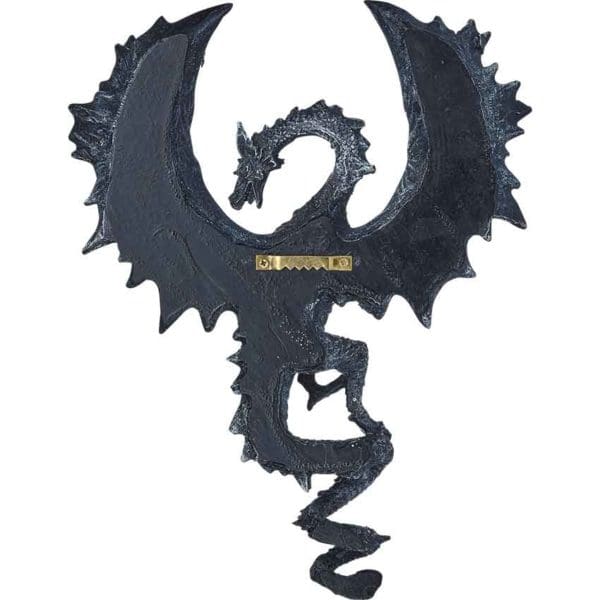 Black Dragon With Sword Wall Plaque