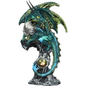 Jeweled Blue Dragon Statue