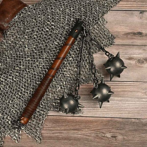 Large Three Ball Medieval Flail