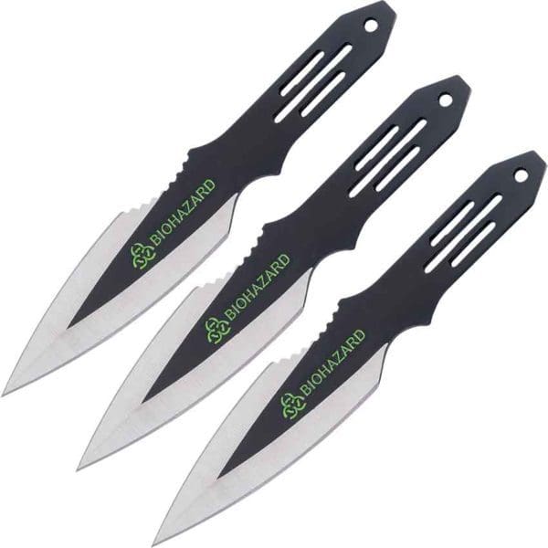 3 Piece Biohazard Undead Scourge Throwing Knives