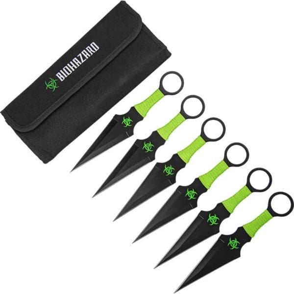 6 Piece Black Zombie Throwing Knives