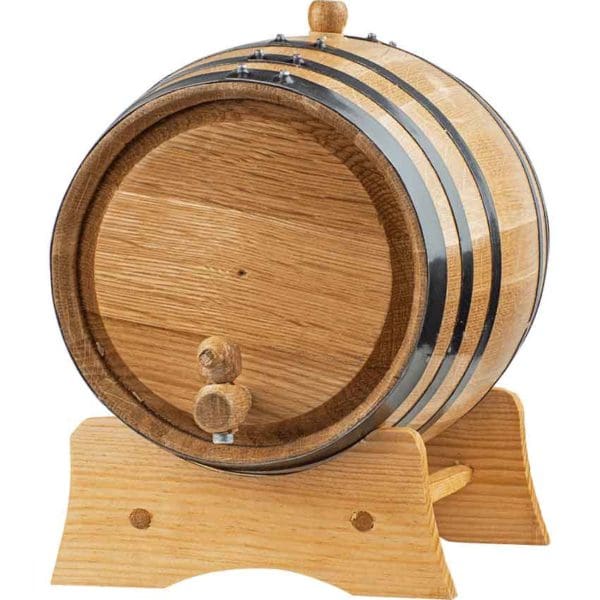 5 Liter Oak Barrel with Black Steel Hoops