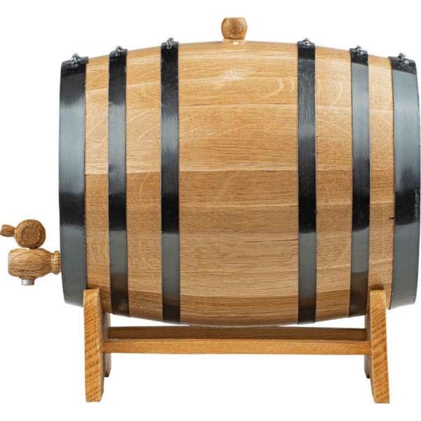 5 Liter Oak Barrel with Black Steel Hoops