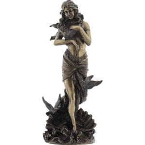 Aphrodite With Doves Standing On Sea Shell Statue