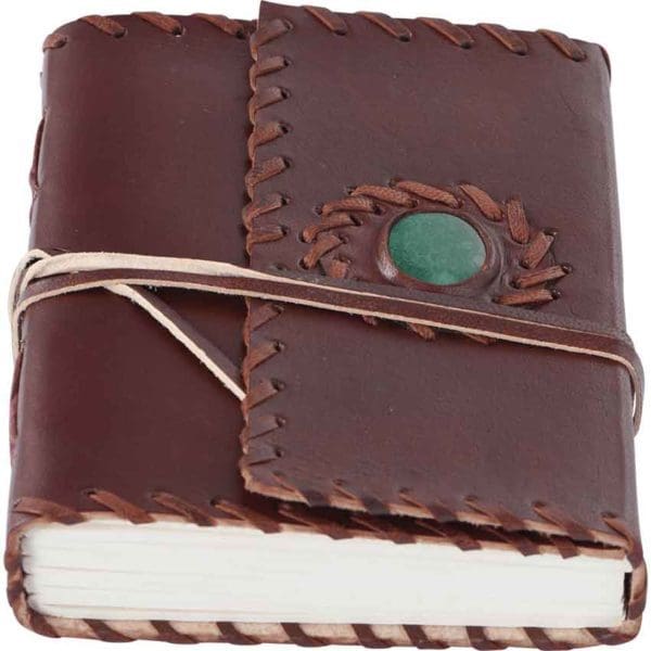 Medieval Leather Journal with Gem
