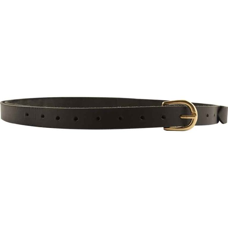 Medieval Leather Buckle Belt - Black