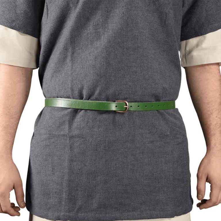 Medieval Leather Buckle Belt - Green