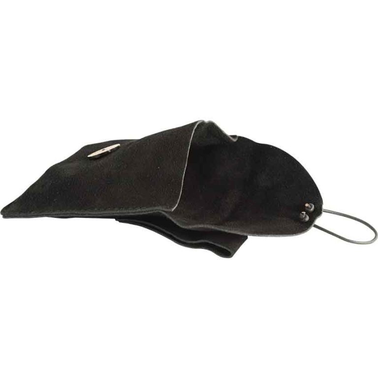Small Black Suede Pouch