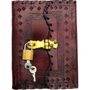 Embossed Leather Journal with Padlock