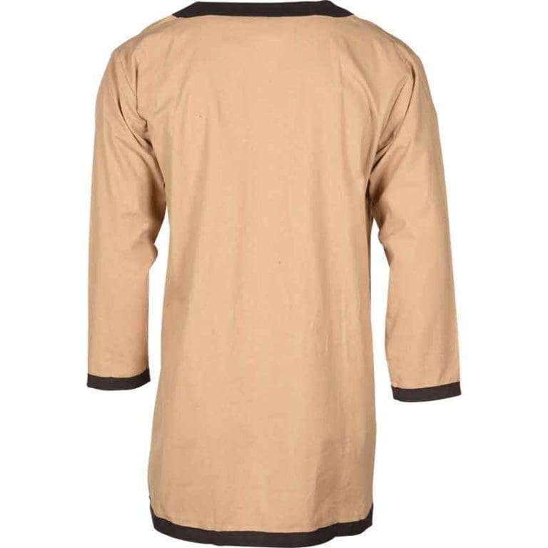 Basic Medieval Tunic - Natural with Brown