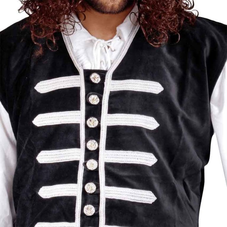 Pirates Captain La Sage Elegant Long Velvet Vest
