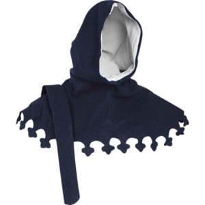 Wool Medieval Liripipe Hood - Blue