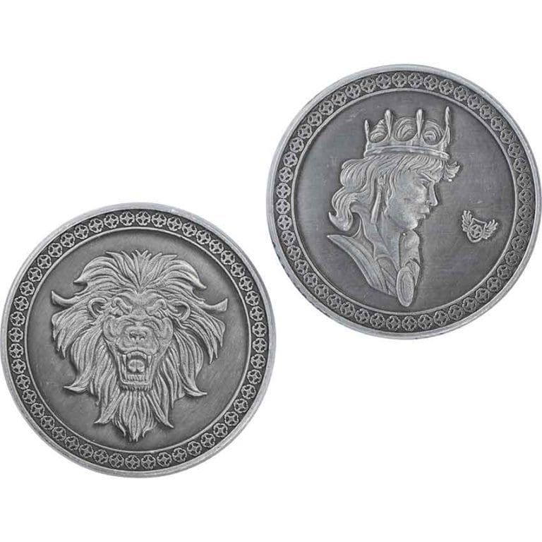 Set of 10 Silver King LARP Coins