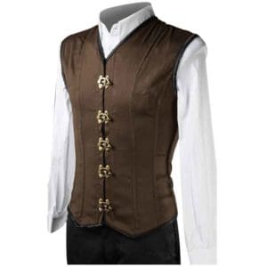 Brown Cotton Clasp Shaper Vest
