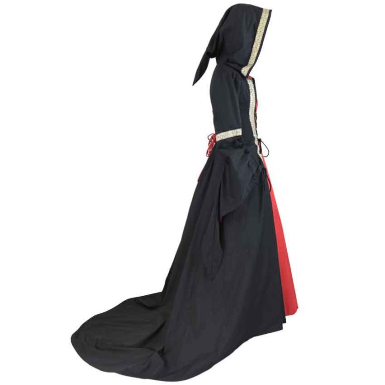 Hooded Renaissance Dress with Train