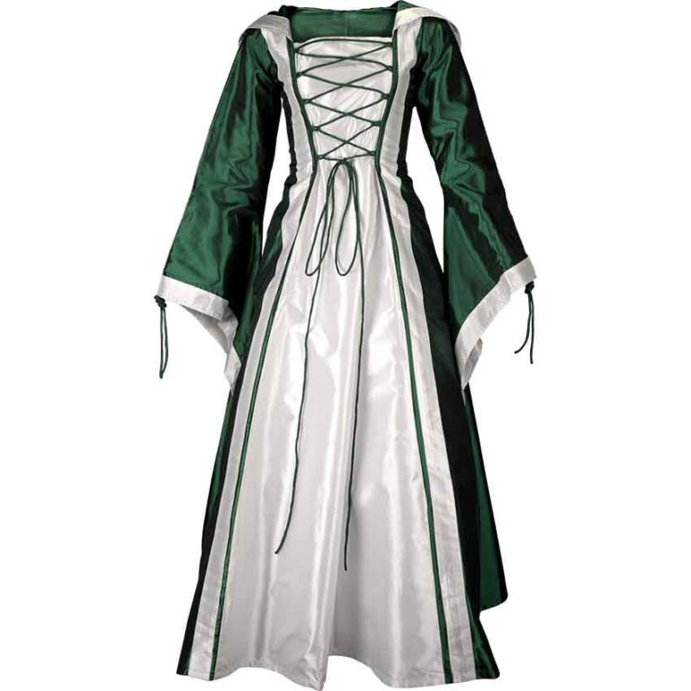 Hooded Renaissance Sorceress Dress – Green