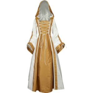 Hooded Renaissance Sorceress Dress – White