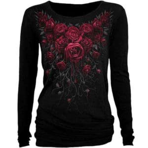 Blood Rose Womens Long Sleeve Shirt