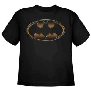Black and Gold Kids Classic Batman Logo T-Shirt