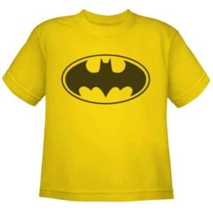 Yellow Classic Batman Logo Kids T-Shirt