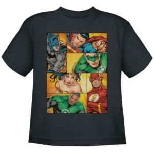 Kids JLA Panel Heroes T-Shirt