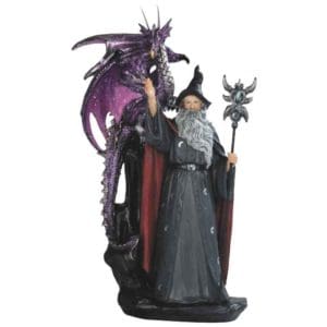 Dark Wizard and Dragon Statue