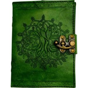 Green Tree of Life Embossed Leather Journal