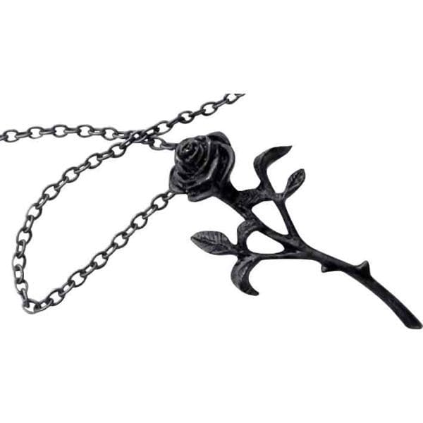 Black Rose in Bloom Necklace