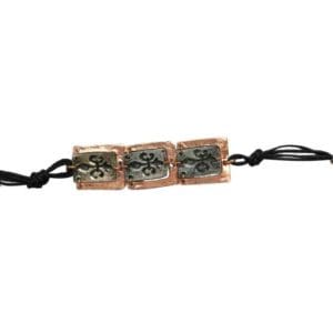 Copper and Silver Fleur De Lis Bracelet