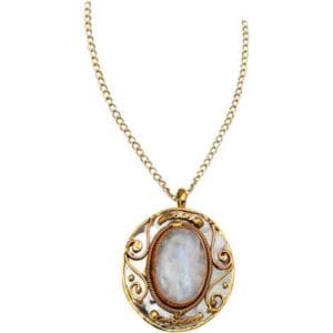Mixed Metal Moonstone Necklace