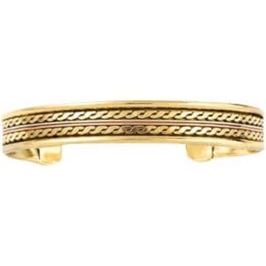Brass and Copper Plaits Cuff Bracelet