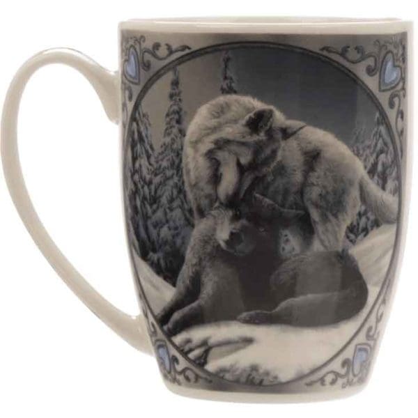 Snow Kisses Wolf Mug