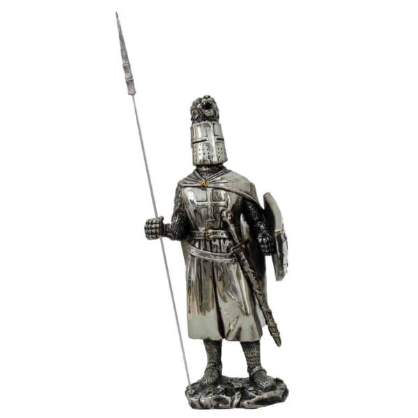 Noble Crusader Knight with Spear Statue