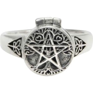 Sterling Silver Tree Pentacle Poison Ring