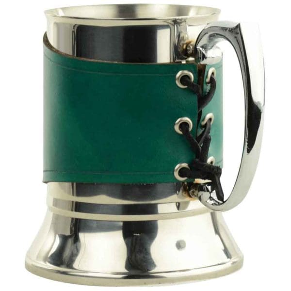 Medieval Tankard with Plain Leather Wrap