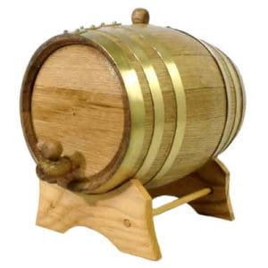 5 Liter Oak Barrel with Brass Hoops
