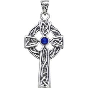 Celtic Cross Pendant with Birthstone