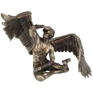 Steampunk Winged Aviator Bronze Statue