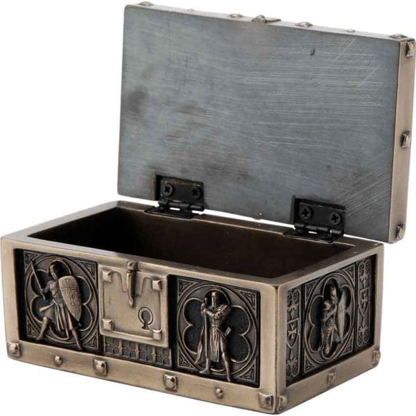 Battling Crusader Bronze Trinket Box