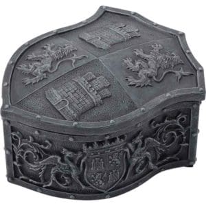 Medieval Crest Grey Trinket Box