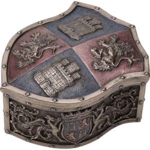 Medieval Crest Bronze Trinket Box