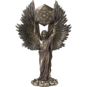 Metatron with Sacred Geometry Cube Statue