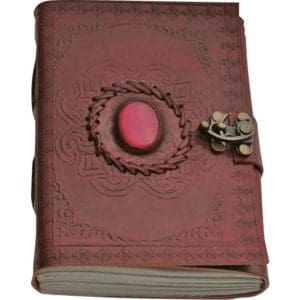 Pink Onyx Leather Journal with Clasp