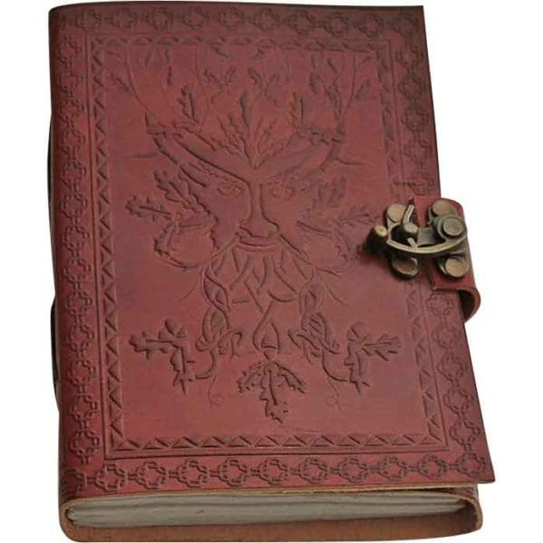 Green Man Leather Journal with Clasp